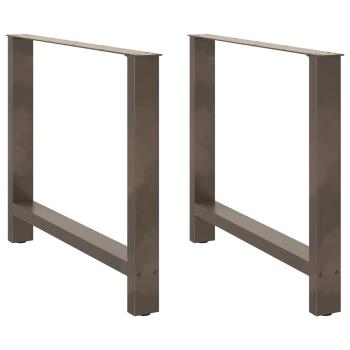 ARDEBO.de - Esstischbeine Naturstahl 2 Stk. 90x(72-73) cm Stahl