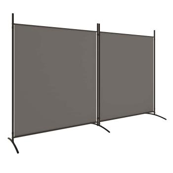 2-tlg. Paravent Anthrazit 348x180 cm Stoff