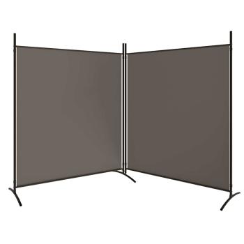 2-tlg. Paravent Anthrazit 348x180 cm Stoff