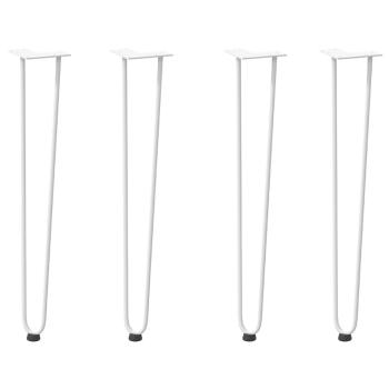 Haarnadelbeine für Konsolentische 4 Stk. Weiß 72 cm Massivstahl