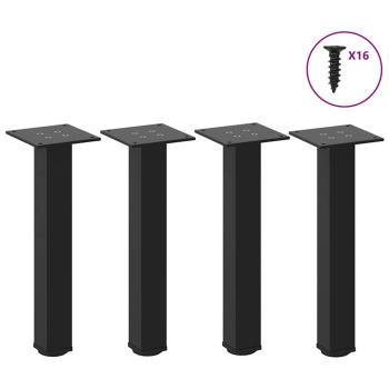 ARDEBO.de - Couchtischbeine 4 Stk. Schwarz 42-44 cm Stahl
