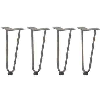 Haarnadelbeine für Couchtisch 4 Stk. Naturstahl 30 cm Massivstahl