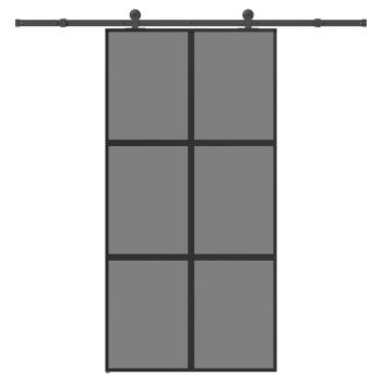 ARDEBO.de - Schiebetür mit Beschlag 102,5x205 cm Hartglas & Aluminium