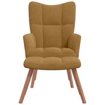 Relaxsessel mit Hocker Braun Samt