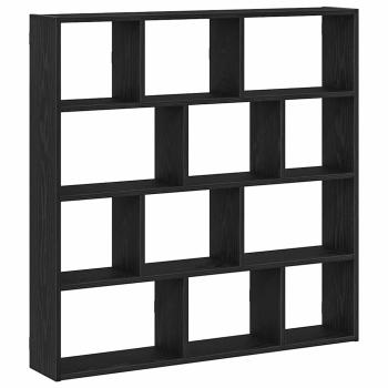 W?rfelregal 12 F?cher Schwarz Holzwerkstoff