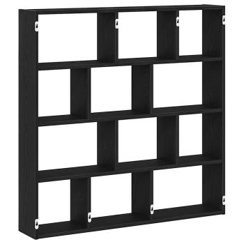 W?rfelregal 12 F?cher Schwarz Holzwerkstoff