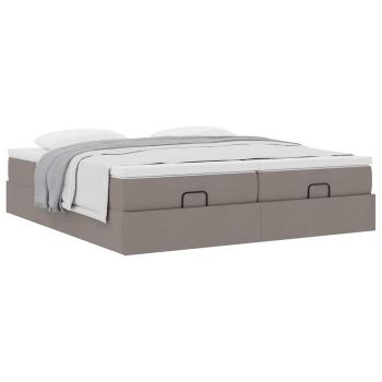 Ottoman-Bett mit Matratzen Taupe 160x200 cm Stoff