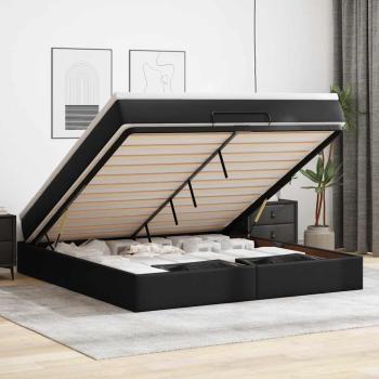 ARDEBO.de - Ottoman-Bett mit Matratze Schwarz 180x200 cm Kunstleder