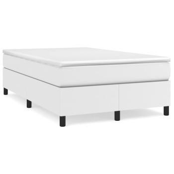 ARDEBO.de - Boxspringbett mit Matratze Weiß 120x190 cm Kunstleder