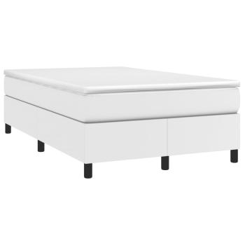 Boxspringbett mit Matratze Weiß 120x190 cm Kunstleder