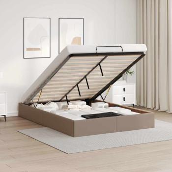 ARDEBO.de - Ottoman-Bett ohne Matratze Cappucino 140x200cm Kunstleder