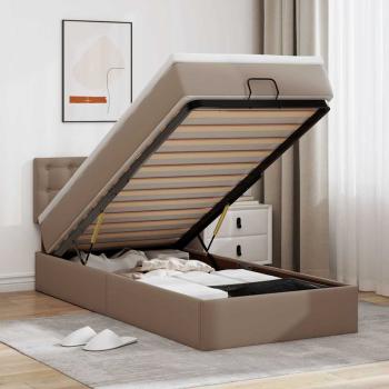 ARDEBO.de - Ottoman-Bett mit Matratzen & LEDs 90x200 cm Kunstleder