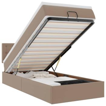 Ottoman-Bett mit Matratzen & LEDs 90x200 cm Kunstleder