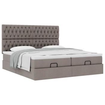 Ottoman-Bett mit Matratzen Taupe 160x200 cm Stoff