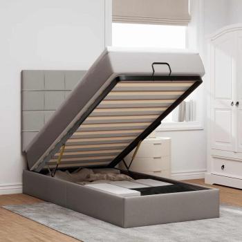 ARDEBO.de - Ottoman-Bett mit Matratze Taupe 90x200 cm Stoff