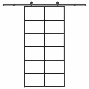 Schiebetür mit Beschlag 102x205 cm ESG-Glas & Aluminium