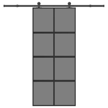 Schiebetür mit Beschlag 90x205 cm Hartglas und Aluminium