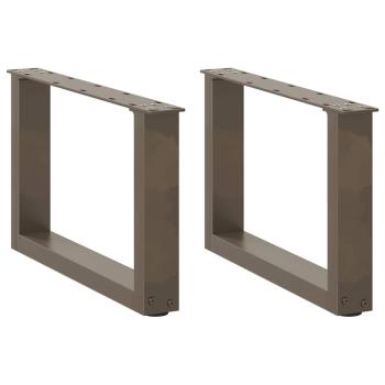Couchtischbeine U-Form 2 Stk. Naturstahl 50x(30-31) cm Stahl