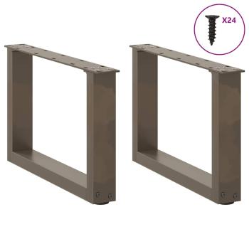 Couchtischbeine U-Form 2 Stk. Naturstahl 50x(30-31) cm Stahl