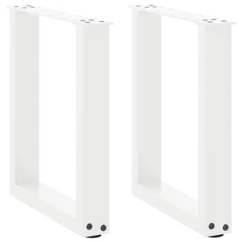 Couchtischbeine U-Form 2 Stk. Weiß 38x(42-43) cm Stahl