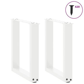 Couchtischbeine U-Form 2 Stk. Weiß 38x(42-43) cm Stahl