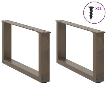 Couchtischbeine U-Form 2 Stk. Naturstahl 70x(30-31) cm Stahl