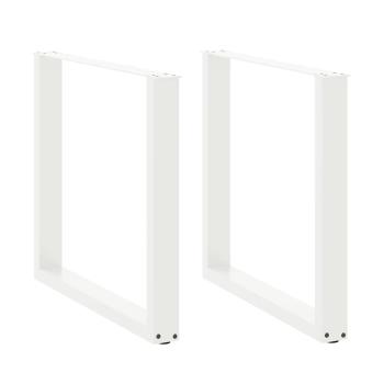 ARDEBO.de - Esstischbeine U-Form 2 Stk. Weiß 90x(72-73) cm Stahl