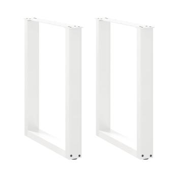 ARDEBO.de - Esstischbeine U-Form 2 Stk. Weiß 70x(72-73) cm Stahl