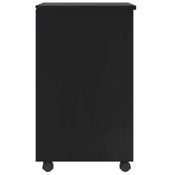 Rollschrank mit Schubladen MOSS Schwarz Massivholz Kiefer