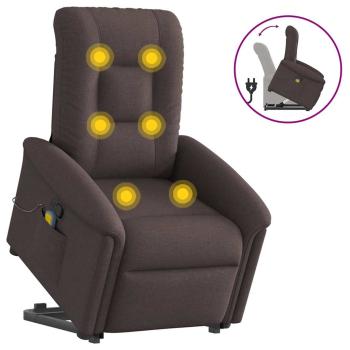 ARDEBO.de - Massagesessel mit Aufstehhilfe Dunkelbraun Stoff