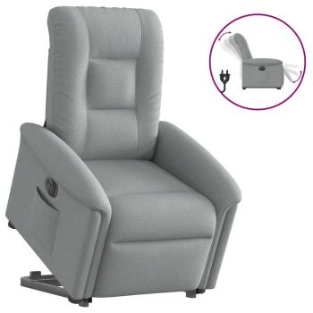 ARDEBO.de - Relaxsessel mit Aufstehhilfe Elektrisch Hellgrau Stoff