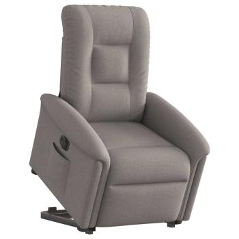 Relaxsessel mit Aufstehhilfe Elektrisch Taupe Stoff