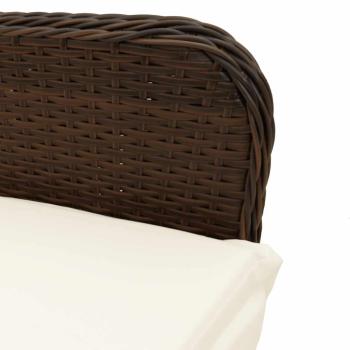 7-tlg. Garten-Bistro-Set mit Kissen Braun Poly Rattan