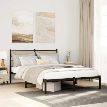 ARDEBO.de - Metallbett ohne Matratze Sonoma-Eiche 140x190 cm