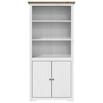 B?cherregal BODO Wei? und Braun 82x40x173 cm Massivholz Kiefer
