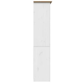 B?cherregal BODO Wei? und Braun 82x40x173 cm Massivholz Kiefer