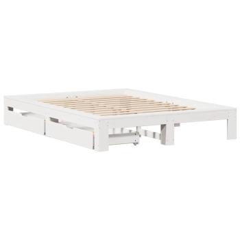 Massivholzbett ohne Matratze Weiß 150x200 cm Kiefernholz