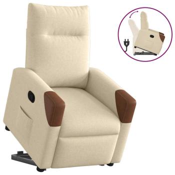 ARDEBO.de - Relaxsessel mit Aufstehhilfe Creme Stoff