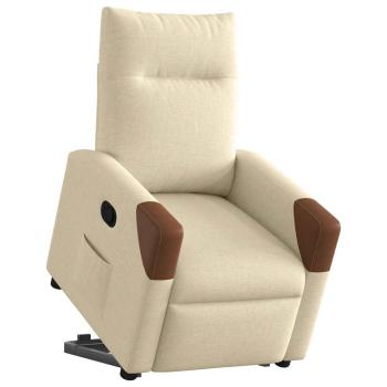 Relaxsessel mit Aufstehhilfe Creme Stoff