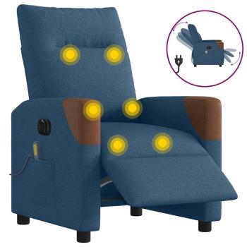 ARDEBO.de - Massagesessel Elektrisch Blau Stoff