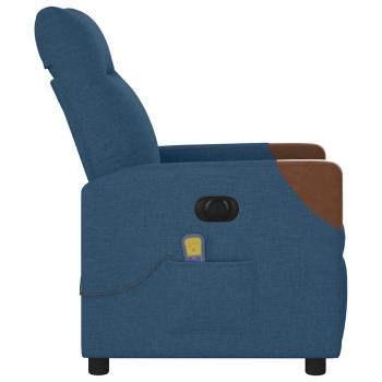Massagesessel Elektrisch Blau Stoff