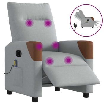 ARDEBO.de - Massagesessel Elektrisch Hellgrau Stoff