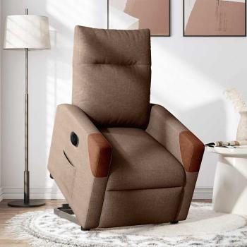 Relaxsessel mit Aufstehhilfe Elektrisch Braun Stoff