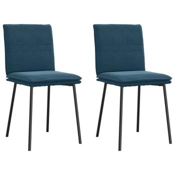 ARDEBO.de - Esszimmerstühle 2 Stk. Blau Samt