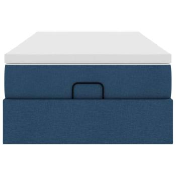 Ottoman-Bett mit Matratze Blau 80x200 cm Stoff