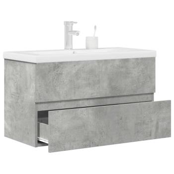 ARDEBO.de - 2-tlg. Badmöbel-Set Betongrau Holzwerkstoff