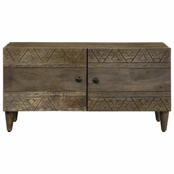Couchtisch Hellgrau 80x50x40 cm Massivholz Mango
