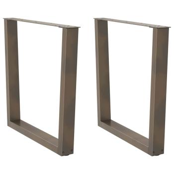 ARDEBO.de - Esstischbeine V-Form 2 Stück Naturstahl 80x(72-73,3) cm Stahl