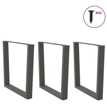 Esstisch Beine V-Form 3 Stück Anthrazit 90x(72-73,3) cm Stahl