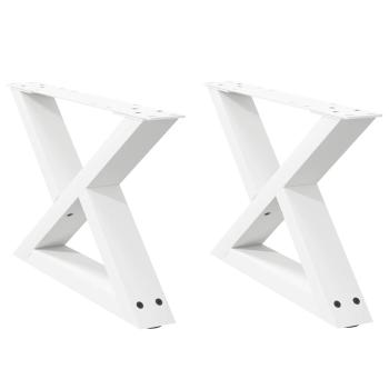 Couchtischbeine 2 Stk. Weiß 50x(30-31,3) cm Stahl
